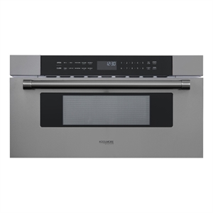Pemberly Row Modern 30&quot Black Stainless Steel Microwave Drawer