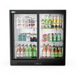 Pemberly Row 2 Slide Door Metal Back Bar Cooler Counter Height Refrigerator