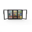 Pemberly Row 3-Door Metal Back Bar Cooler Counter Height Refrigerator in Black