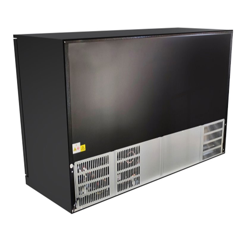 Pemberly Row 3-Door Metal Back Bar Cooler Counter Height Refrigerator in Black
