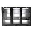 Pemberly Row 3-Door Metal Back Bar Cooler Counter Height Refrigerator in Black