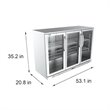 Pemberly Row 3-Door Stainless Steel Back Bar Cooler Refrigerator in Silver