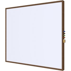 Pemberly Row Ceramic 3' x 4' Impression Whiteboard with Modern Frame in White