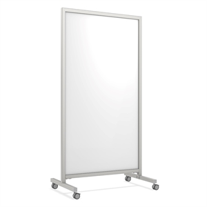Pemberly Row Mobile Glassboard - Magnetic - 75&quotH x 38&quotW - White