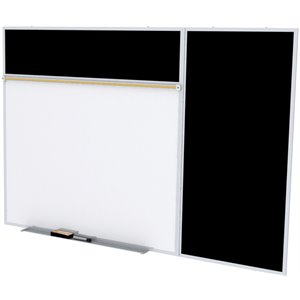 Pemberly Row 4' x 6' Rubber Bulletin & Magnetic Whiteboard B-Set in Black