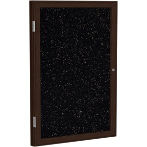 Pemberly Row Wood 36&quot x 36&quot 1 Door Enclosed Rubber Bulletin Board in Tan