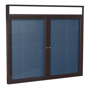 Pemberly Row Vinyl 36&quot x 48&quot 2 Door Enclosed Headliner Bulletin Board in Navy