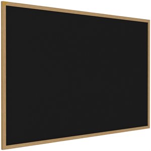 Pemberly Row Wood 4' x 8' Rubber Bulletin Board with Wood Frame in Black