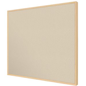 Pemberly Row Fabric 4' x 5' Bulletin Board with Maple Trim in Beige