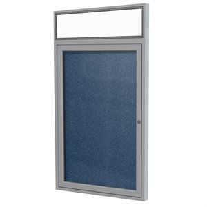 Pemberly Row Vinyl 36&quot x 24&quot 1 Door Enclosed Headliner Bulletin Board in Navy