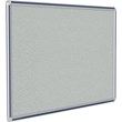 Pemberly Row Vinyl 4' x 10' Bulletin Board with Navy Blue Trim in Gray