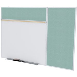 Pemberly Row Vinyl 4' x 8' Bulletin & Magnetic Whiteboard B-Set in Stone