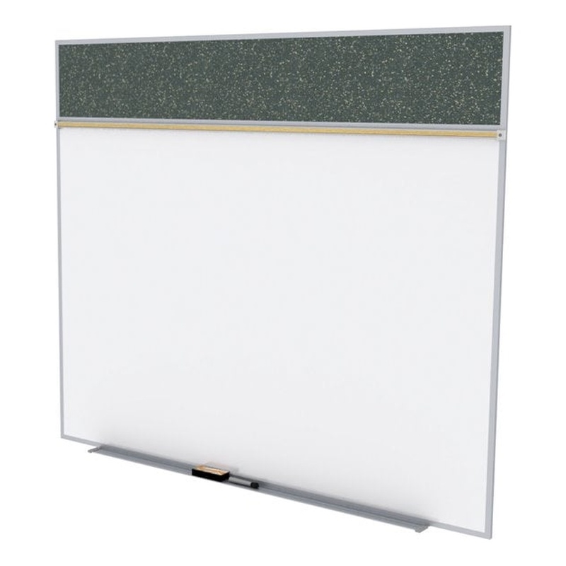 Pemberly Row Ceramic 5' x 10' Rubber Bulletin & Magnetic Whiteboard Set-A