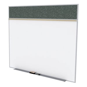 Pemberly Row Ceramic 5' x 10' Rubber Bulletin & Magnetic Whiteboard Set-A