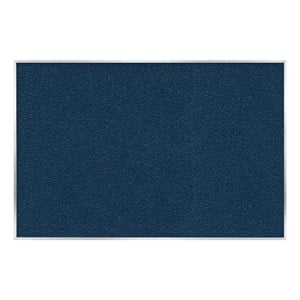 Pemberly Row Bulletin Board - Satin Aluminum Frame - 4ft H x 7ft 4&quotW in Navy