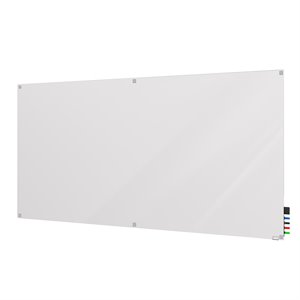 Pemberly Row Glass 4' x 8' Board with Radius Corners in White Back