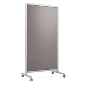Pemberly Row Mobile Glassboard - Non-Magnetic - 75&quotH x 38&quotW - Smoke