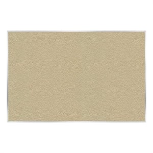 Pemberly Row Bulletin Board - Satin Aluminum Frame - 4ft H x 7ft 4&quotW - Caramel