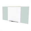 Pemberly Row Vinyl 4' x 8' Bulletin & Magnetic Whiteboard Set in Silver