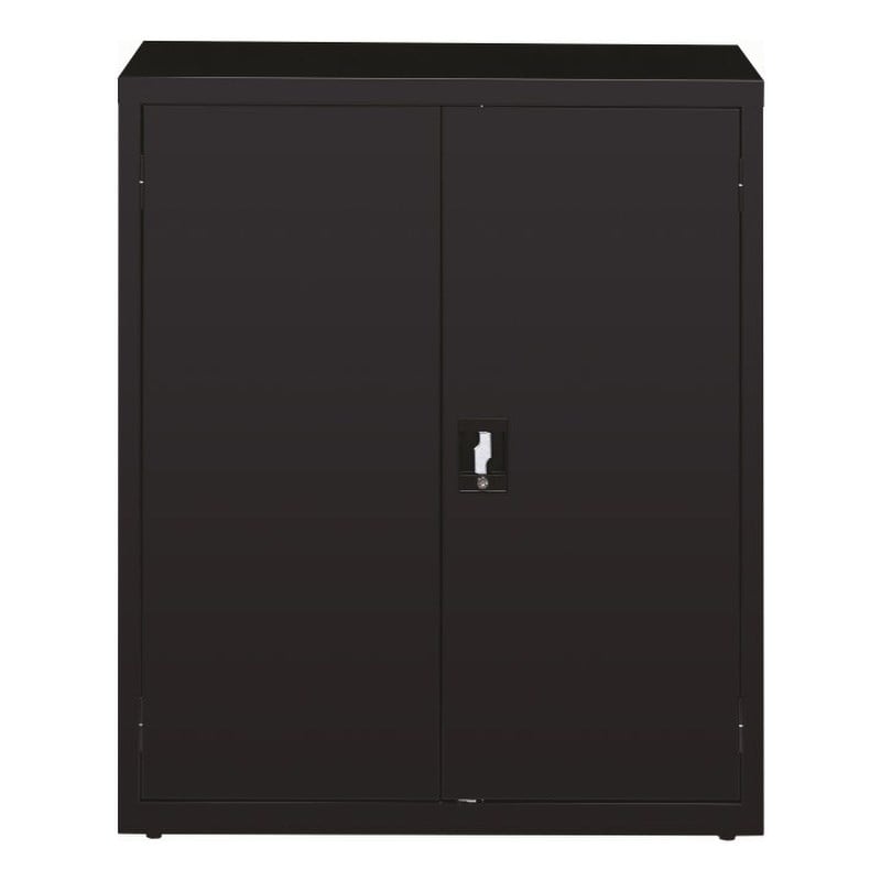 Pemberly Row 3 Shelf Welded Metal Locking Storage Cabinet in Black