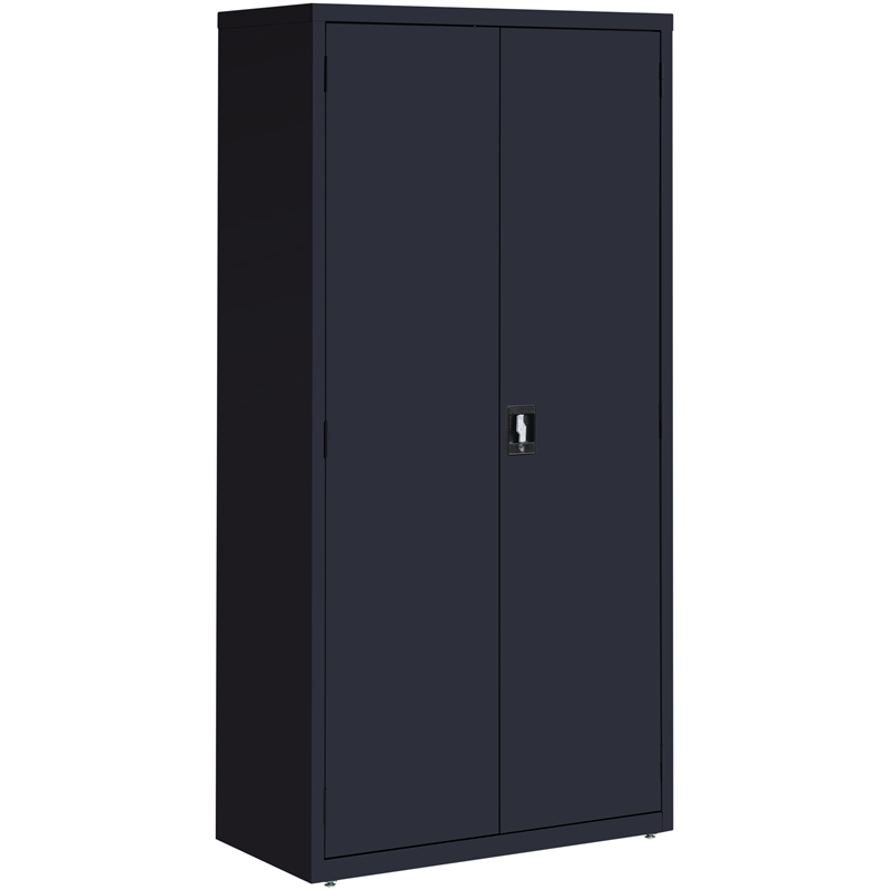 Pemberly Row Metal Storage Cabinet with 4 Shelves 18Dx36Wx72H in Black