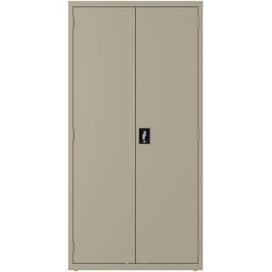 Pemberly Row Metal Wardrobe Cabinet 18in D x 36in W x 72in H in Putty/Beige