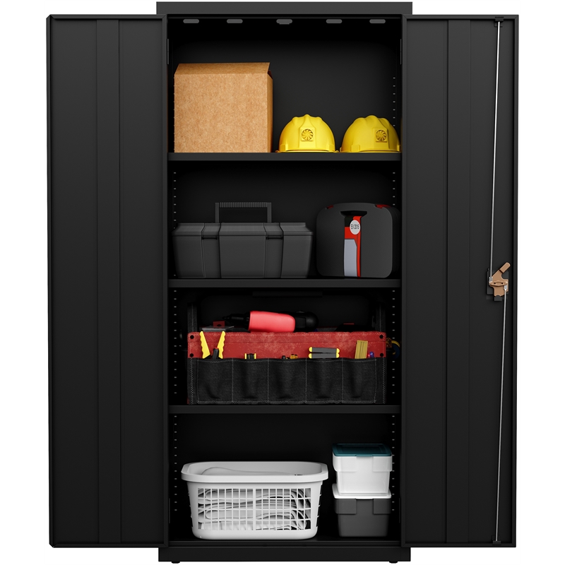 Pemberly Row Welded Metal Storage Cabinet 4 Shelves 15
