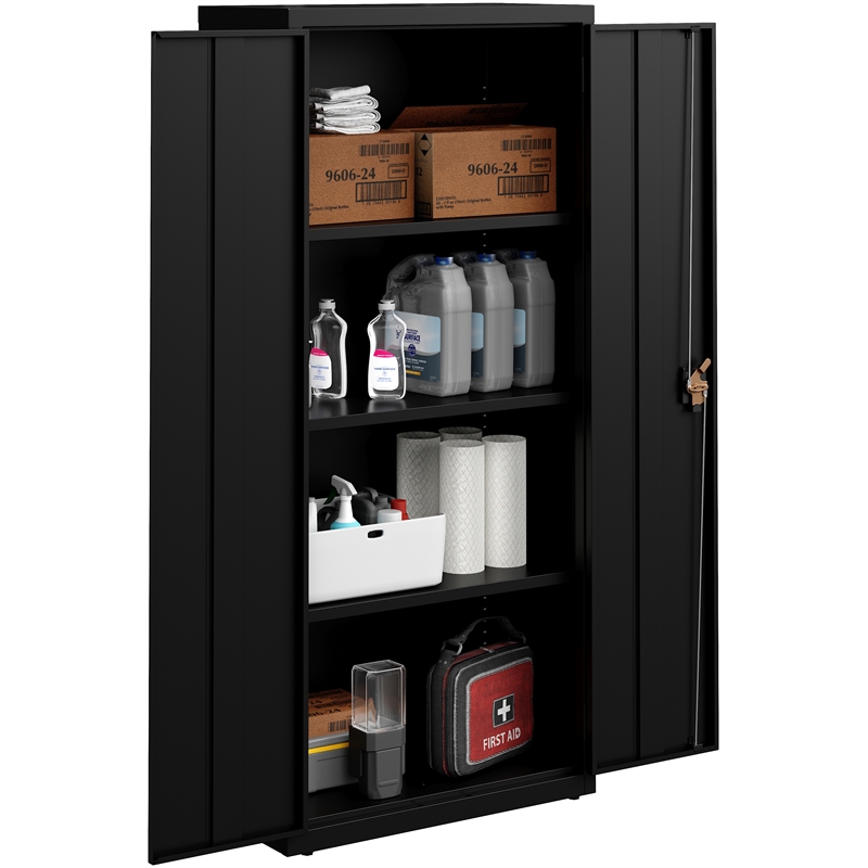 Pemberly Row Welded Metal Storage Cabinet 4 Shelves 15