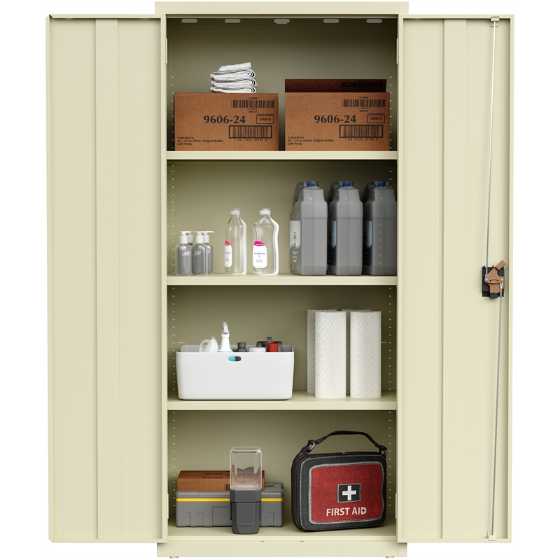 Pemberly Row Welded Metal Storage Cabinet 4 Shelves 15
