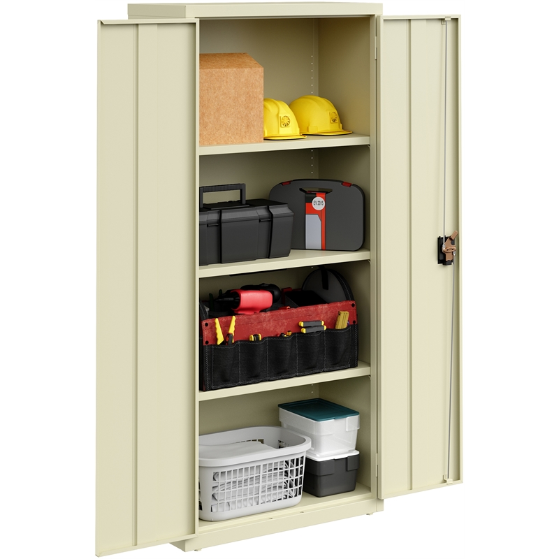 Pemberly Row Welded Metal Storage Cabinet 4 Shelves 15