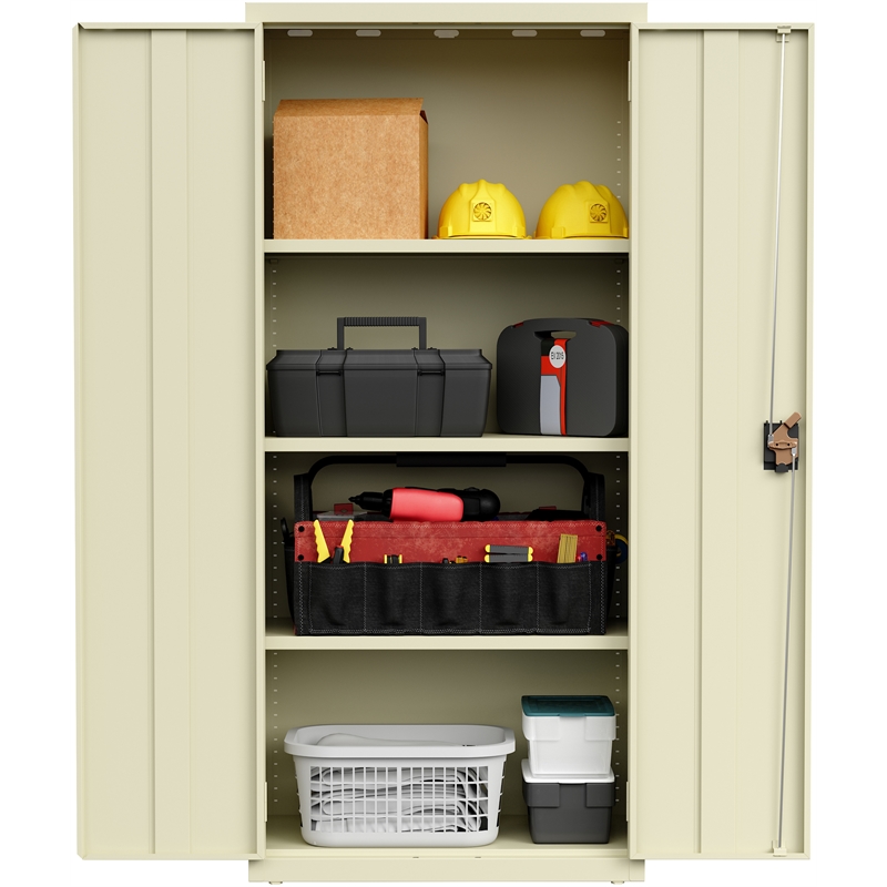 Pemberly Row Welded Metal Storage Cabinet 4 Shelves 15