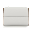Pemberly Row Contemporary Genuine Leather Footstool Ottoman in White