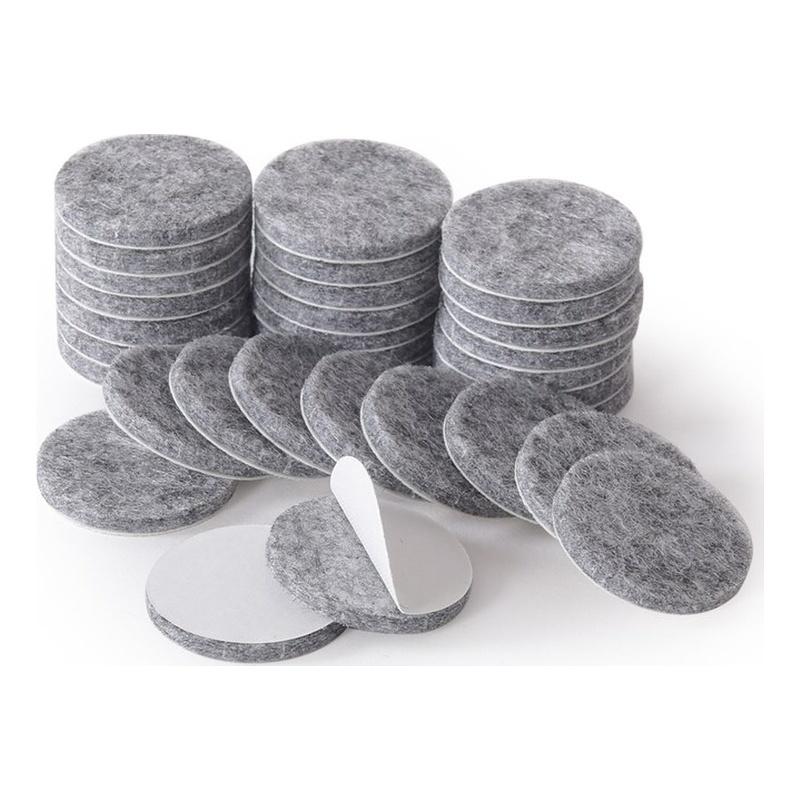 Pemberly Row Contemporary Self-Stick Furniture Felt Pads in Gray