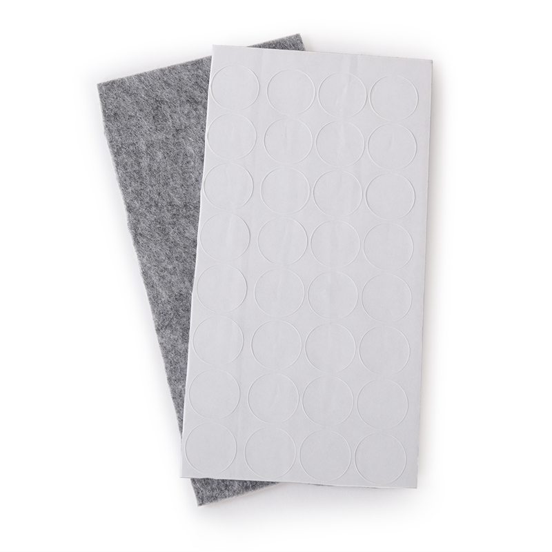 Pemberly Row Contemporary Self-Stick Furniture Felt Pads in Gray