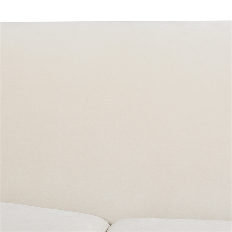 Pemberly Row Contemporary 2-Cushion Tightback Sofa in French Beige