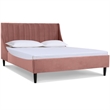 Pemberly Row Contemporary Queen Upholstered Platform Bed in Ash Rose