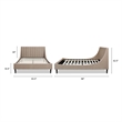 Pemberly Row Contemporary Queen Upholstered Platform Bed in Mink Beige