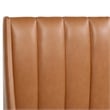 Pemberly Row King Tufted Headboard Platform Bed in Caramel Tan Faux Leather