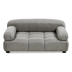Pemberly Row Upholstered Small to Medium Pet Bed in Uptown Gray Velvet