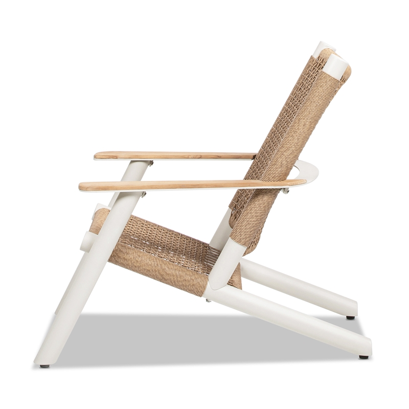 Pemberly Row Adirondack Outdoor Lounge Chair in Light Beige Gray