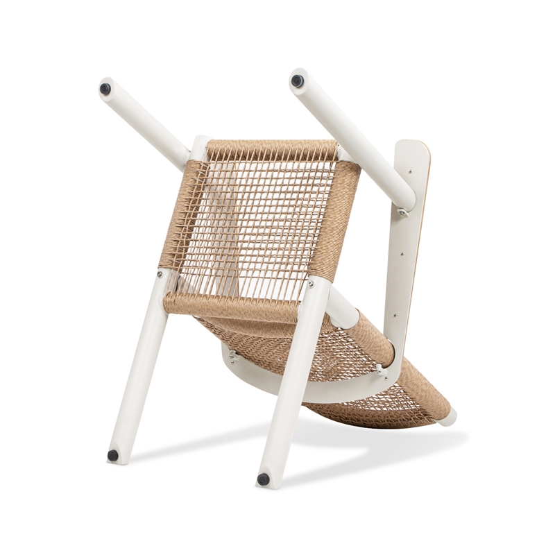 Pemberly Row Adirondack Outdoor Lounge Chair in Light Beige Gray