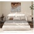 Pemberly Row Grounded Upholstered Platform Bed in Almond White