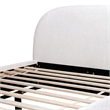 Pemberly Row Grounded Upholstered Platform Bed in Almond White