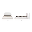 Pemberly Row Grounded Upholstered Platform Bed in Almond White