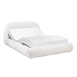 Pemberly Row Grounded Upholstered Platform Bed in Almond White