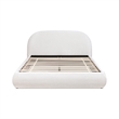 Pemberly Row Grounded Upholstered Platform Bed in Almond White