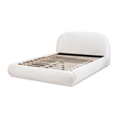 Pemberly Row Grounded Upholstered Platform Bed in Almond White