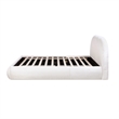Pemberly Row Grounded Upholstered Platform Bed in Almond White