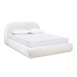 Pemberly Row Grounded Upholstered Platform Bed in Almond White