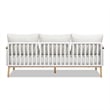 Pemberly Row 2-Piece Teak & Aluminum Outdoor Sofa & Table Patio Set in Sand Dune